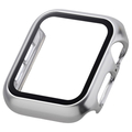 エレコム Apple Watch SE (第2世代)/SE/Series 6/5/4(40mm)用フルカバーケース プレミアムガラス/高透明/メタリック シルバー AW-23EFCGPSV
